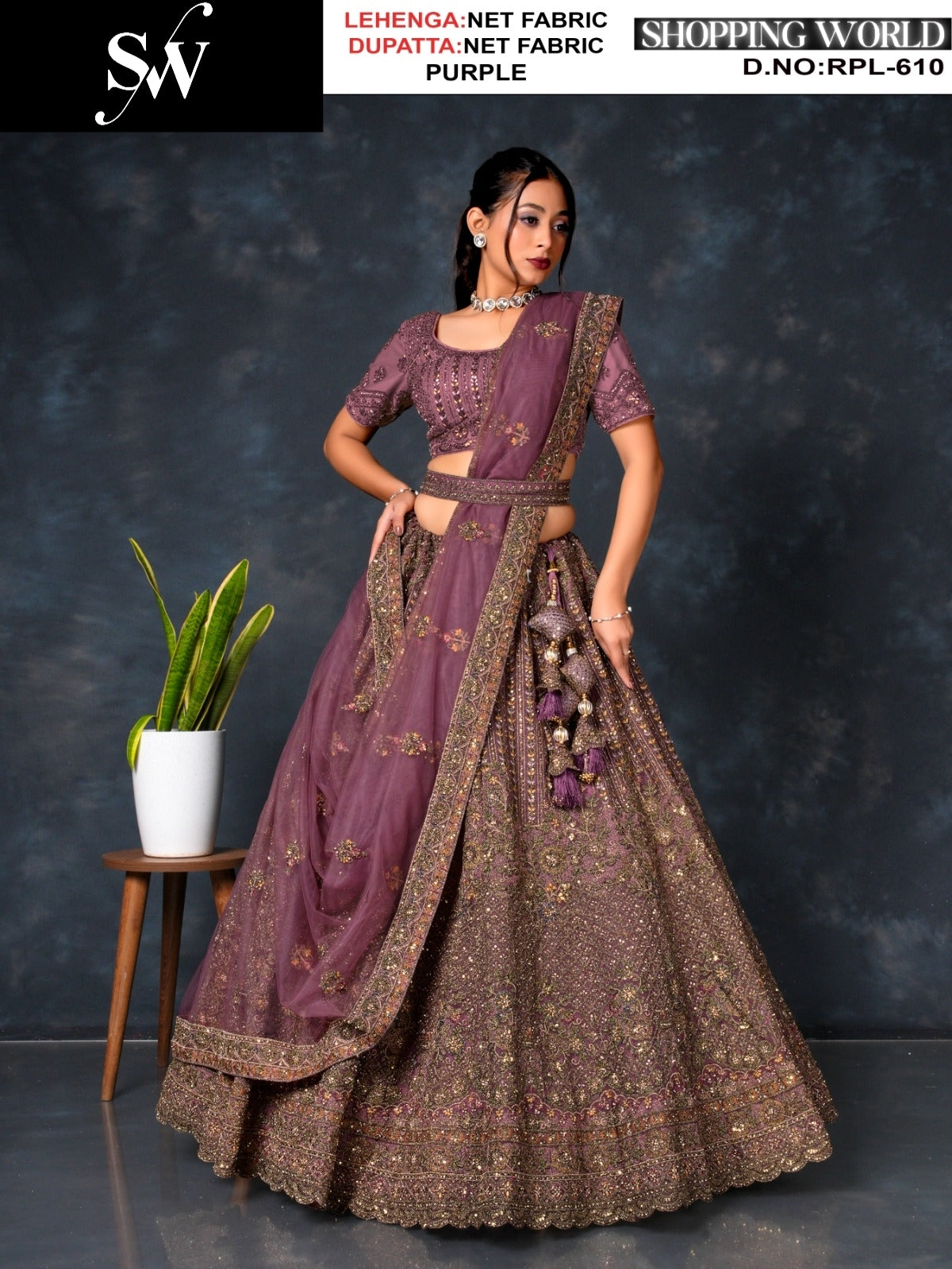 Lovely rust maroon Net Lehenga
