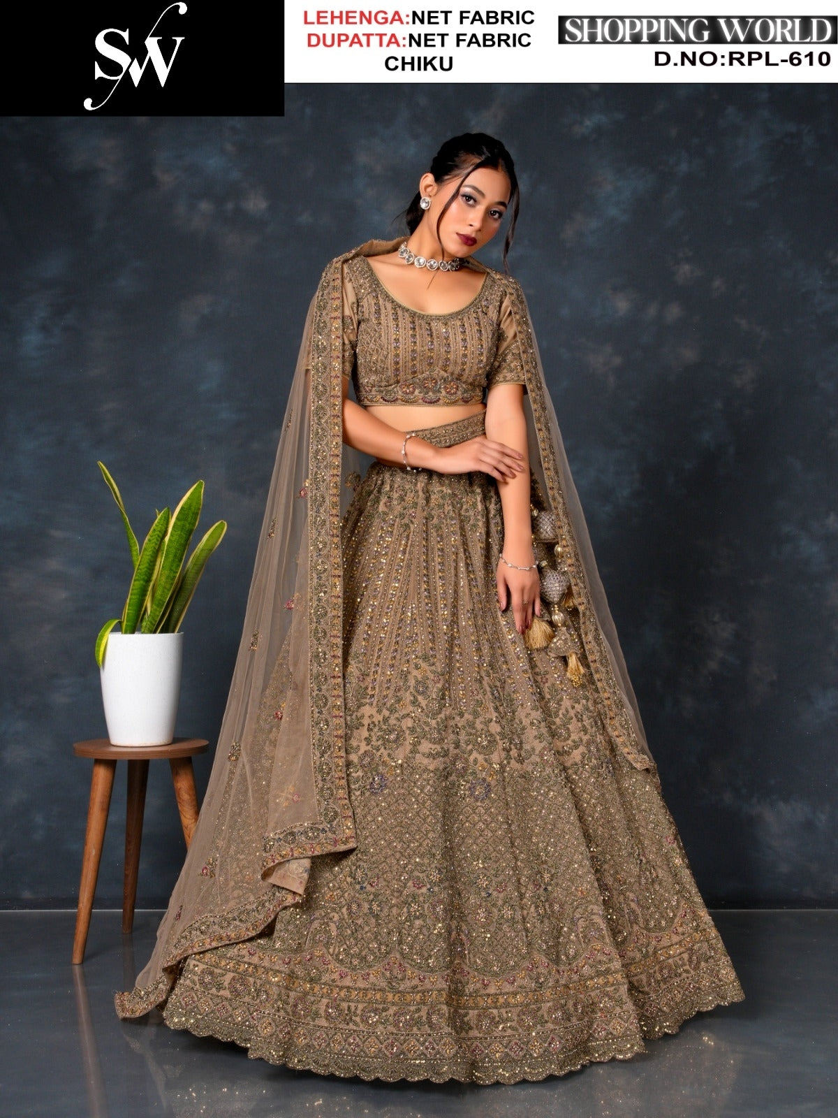 Lovely rust maroon Net Lehenga