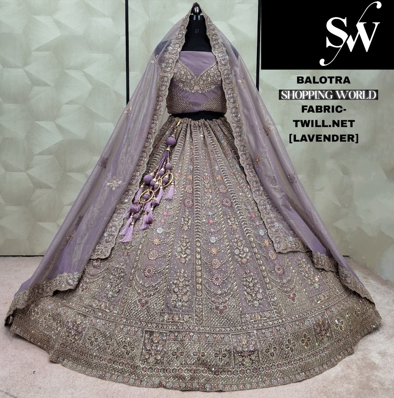 Designer White Twill net Lehenga
