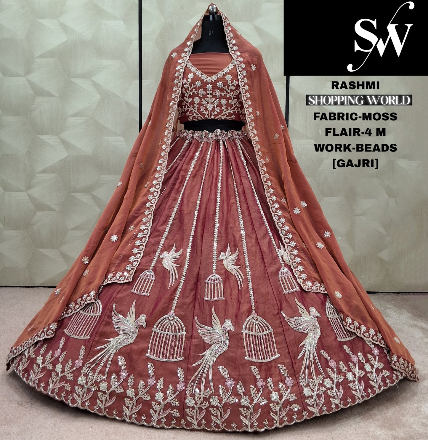 Amazing mehendi green Parrot Moss Lehenga