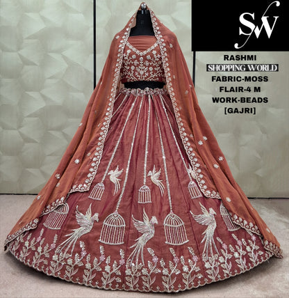 Amazing mehendi green Parrot Moss Lehenga