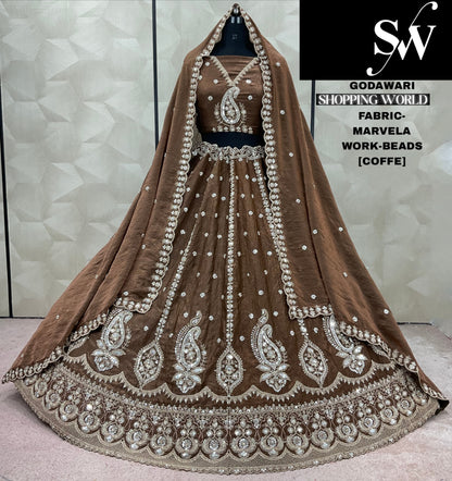 Majestic pista green Marvela Lehenga