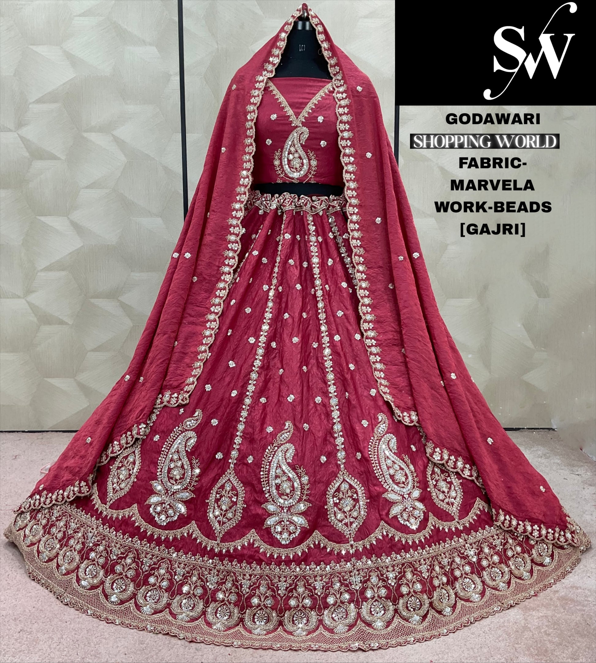 Lavishing Gajri Hot pink Marvela Lehenga Shopping World Lavishing Gajri Hot pink Marvela Lehenga Shopping World
