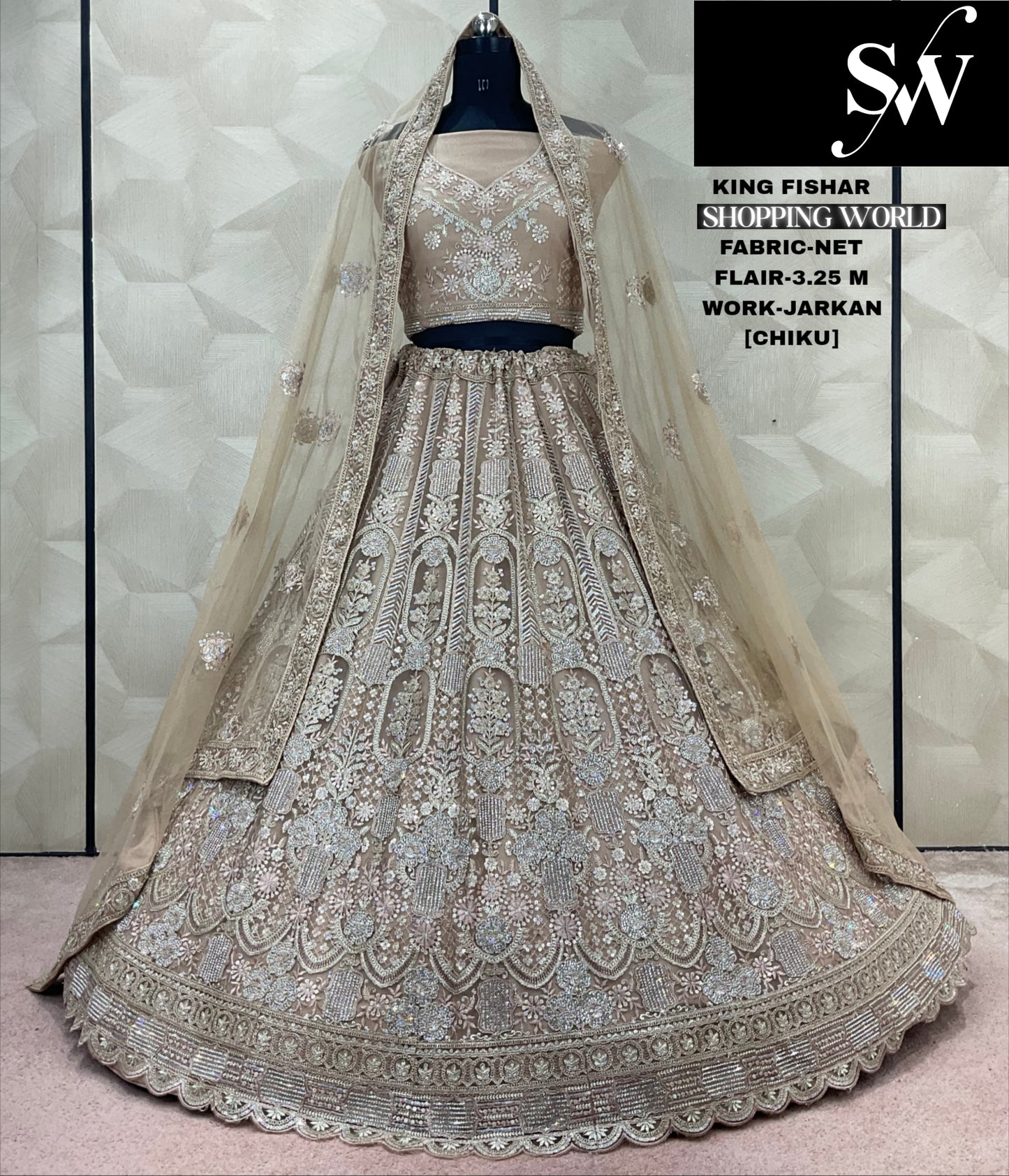 Gorgeous Sea green Jarkan Net Lehenga