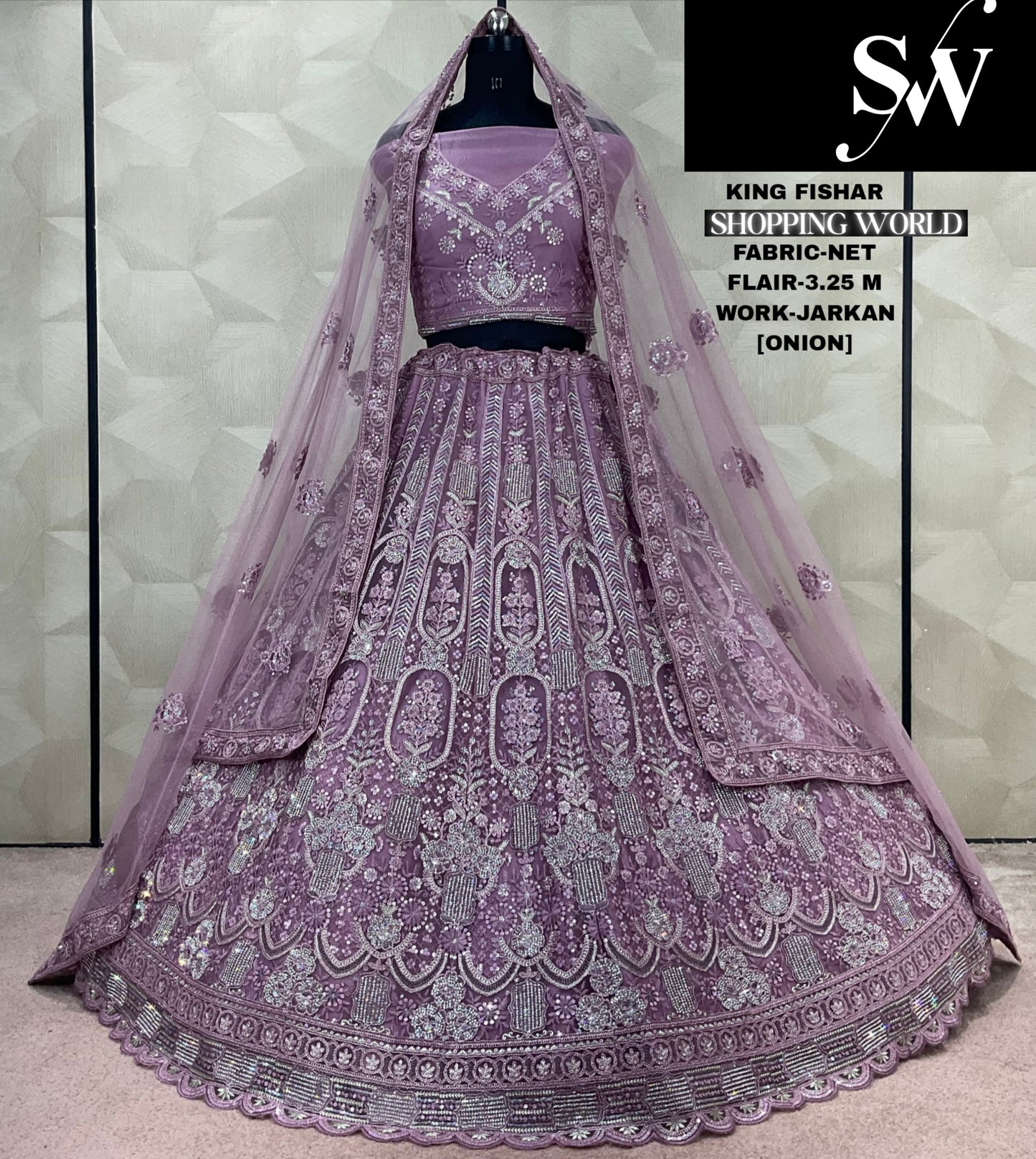 Gorgeous Sea green Jarkan Net Lehenga