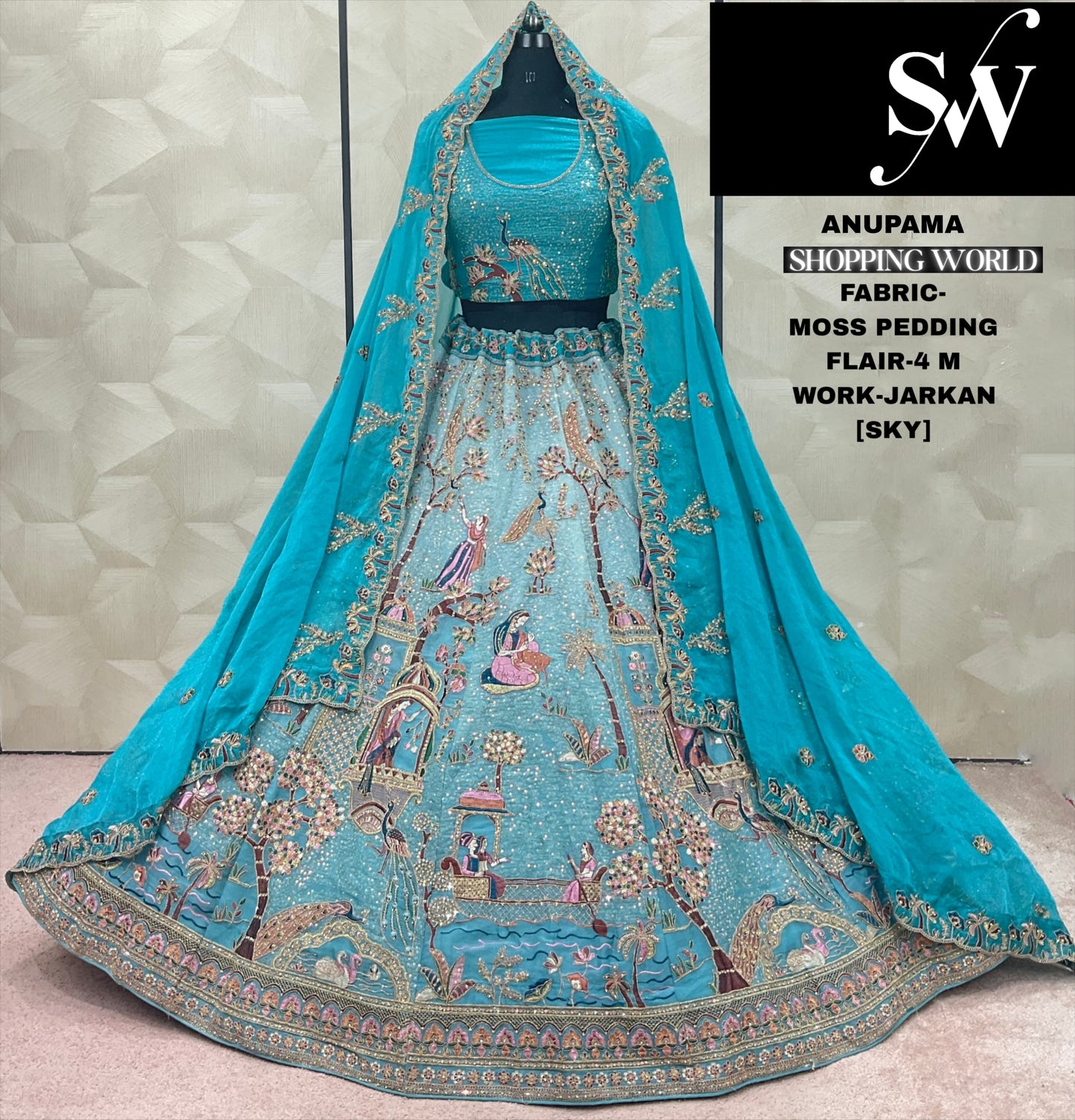 Lovely purple Lavender Jarkan Moss pedding Lehenga