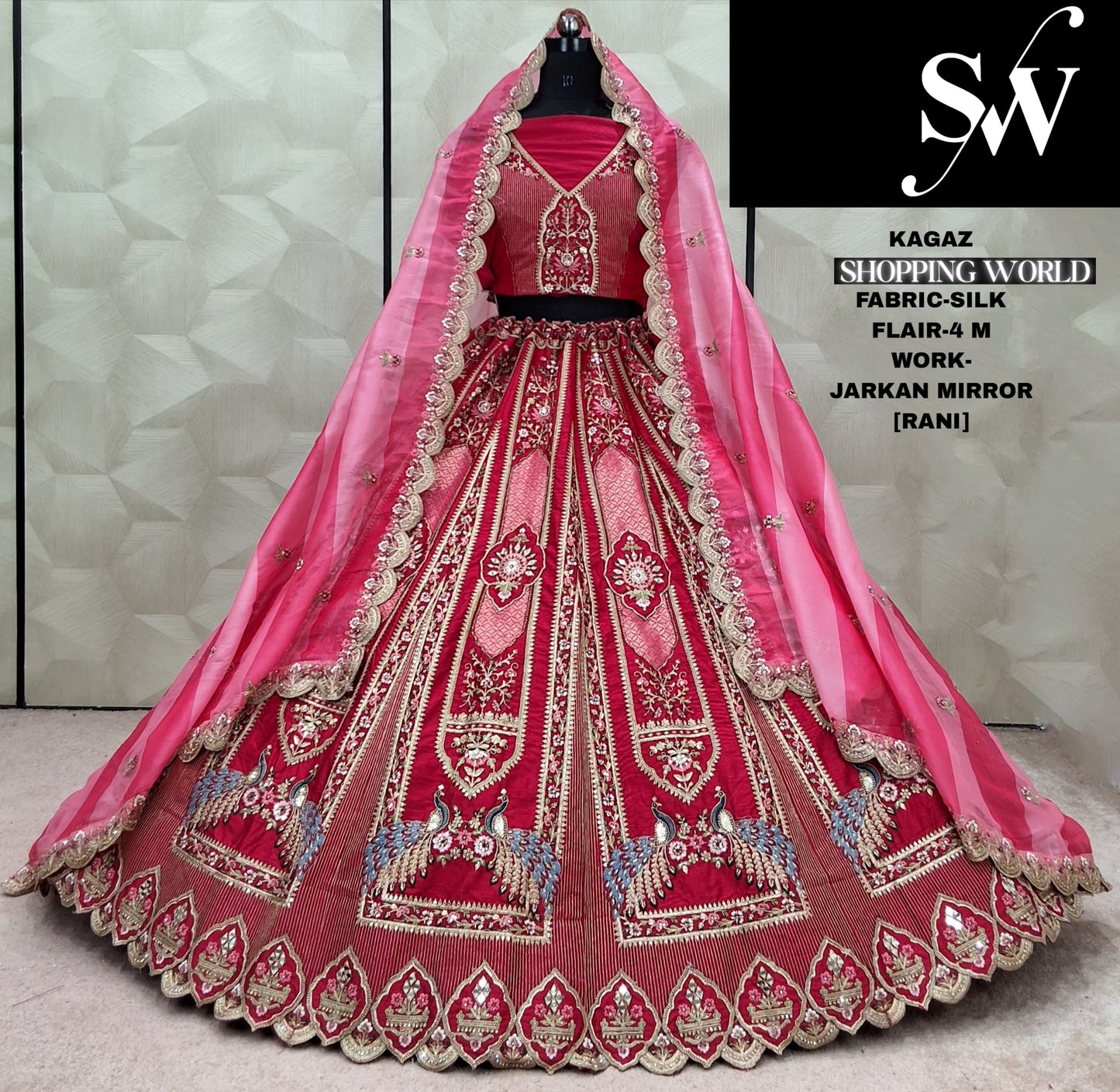 Pleasing yellow peacock Cosmos Lehenga