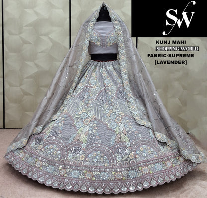 Engaging Lavender Supreme Lehenga