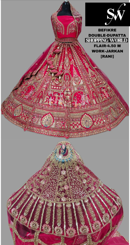 Royal Red Bridal Lehenga Double tail Dupatta with Dupatta happy customer