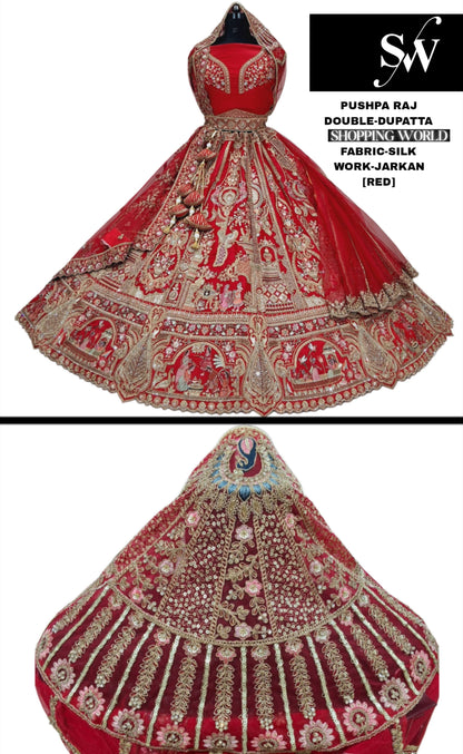 Royal Red Bridal Lehenga Double tail Dupatta with Dupatta happy customer