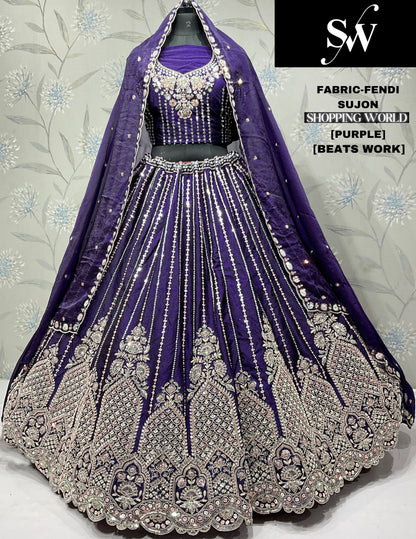 Khoobsurat Sky blue Firozi Beats Fendi Sujon Lehenga