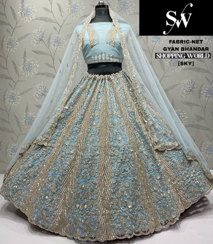 Pleasing White Net Lehenga