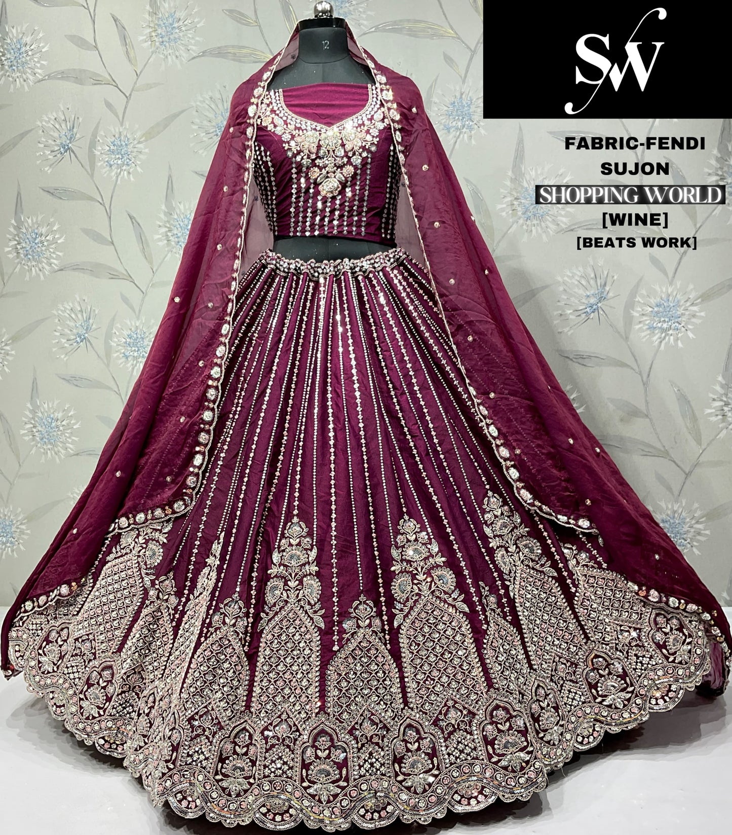 Khoobsurat Sky blue Firozi Beats Fendi Sujon Lehenga