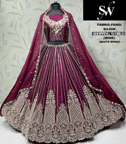 Khoobsurat Sky blue Firozi Beats Fendi Sujon Lehenga