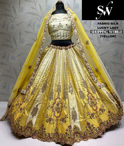 Eye catching pista green Silk Lehenga