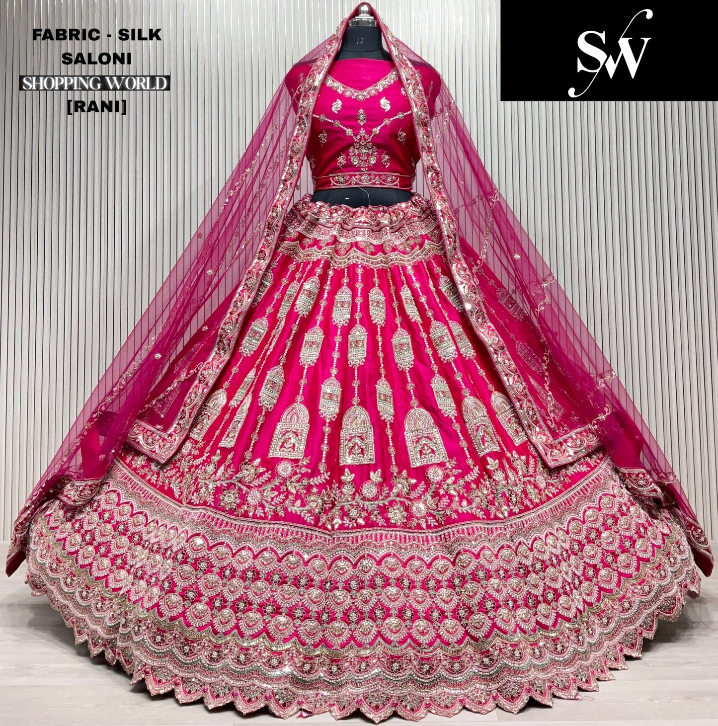 Stunning white Silk Bridal Lehenga