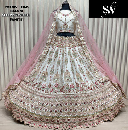 Stunning white Silk Bridal Lehenga