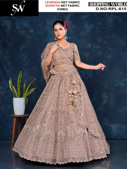Majestic peacock Red Net Lehenga