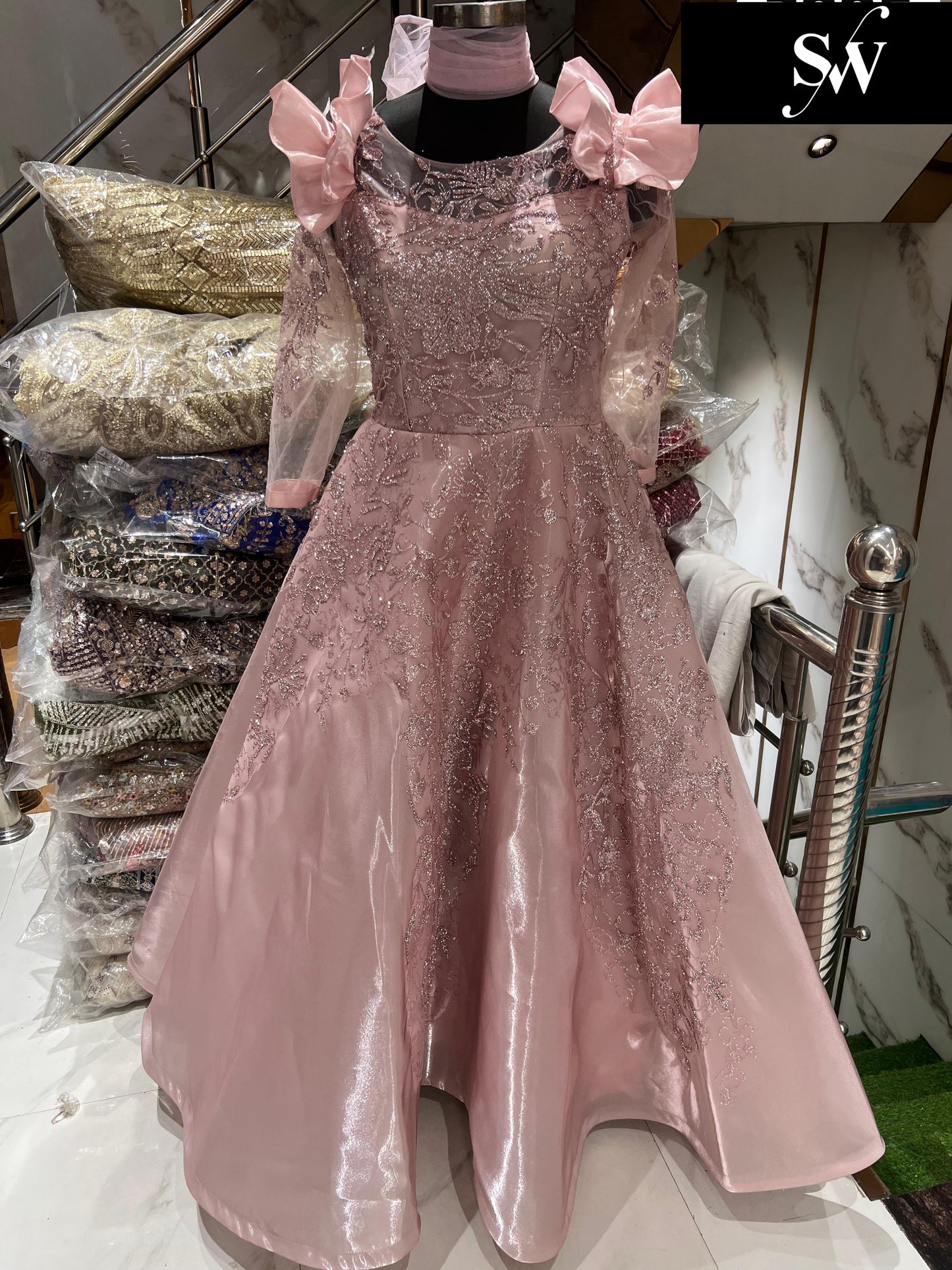 Designer pink gown