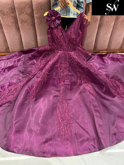 Tremendous purple pink gown