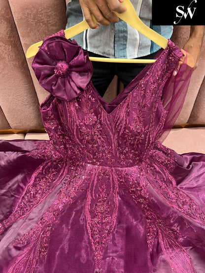 Tremendous purple pink gown