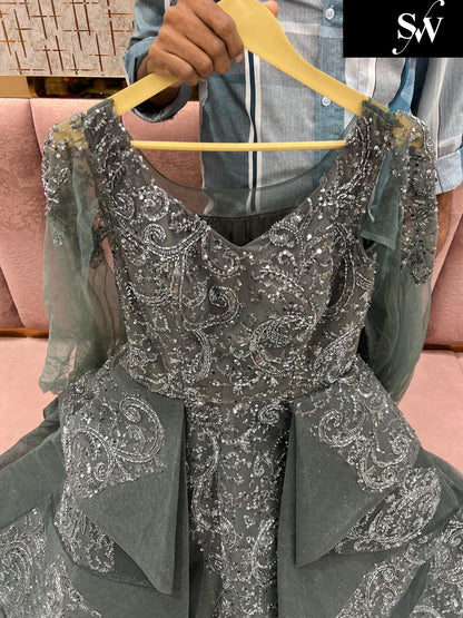 Attractive Black Cutwork gown