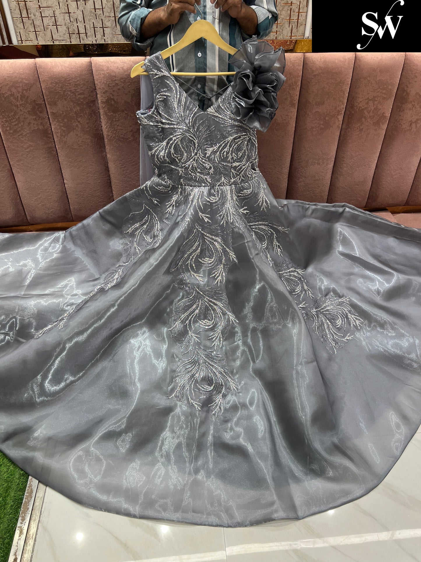 Fantastic grey silver gown