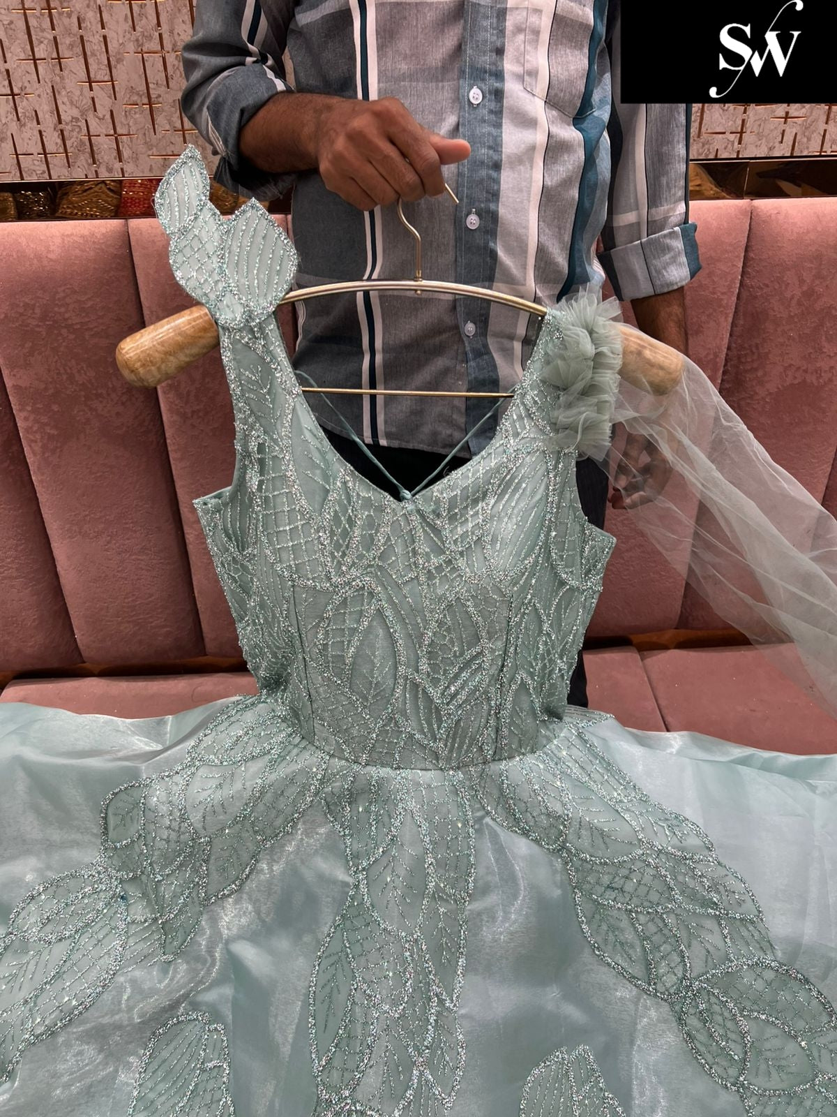 Embellished Sky blue gown