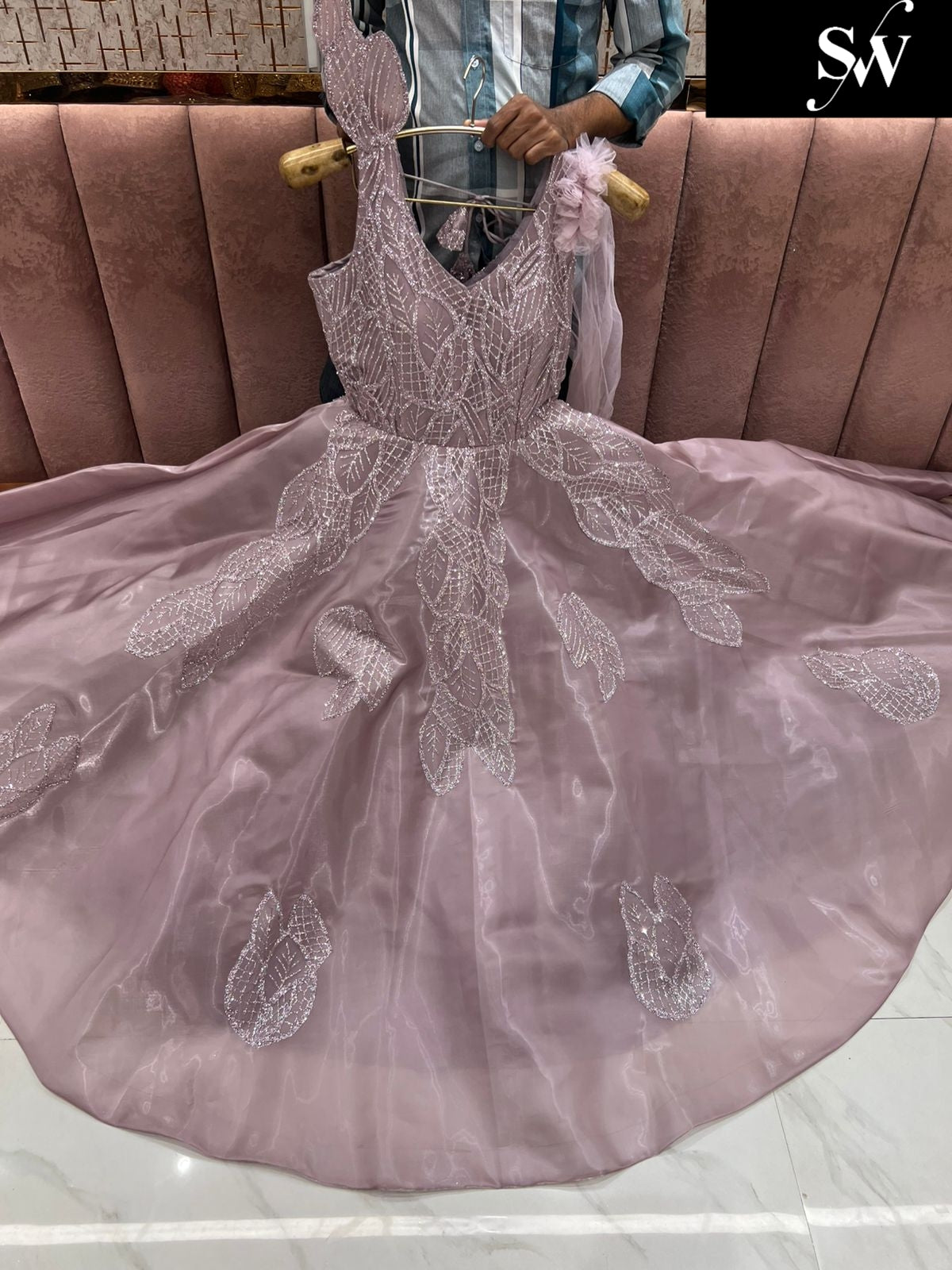 Embellished Sky blue gown