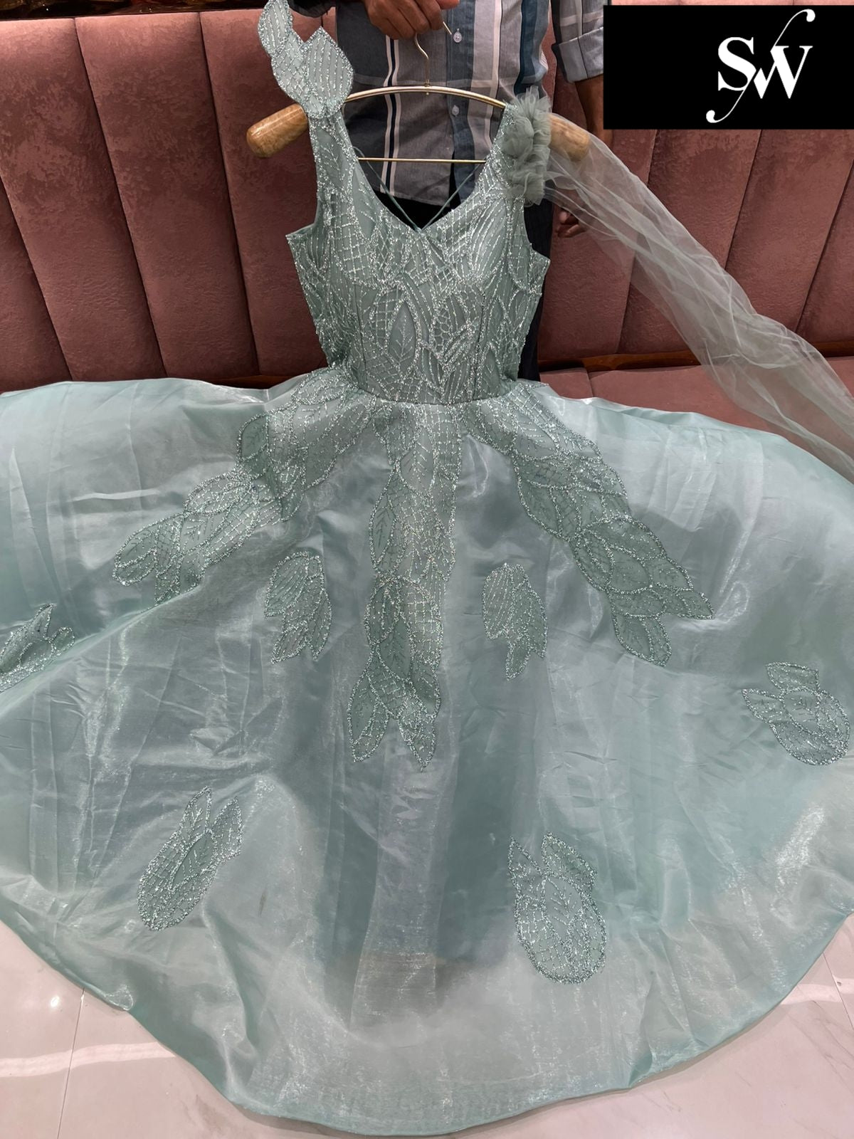 Embellished Sky blue gown