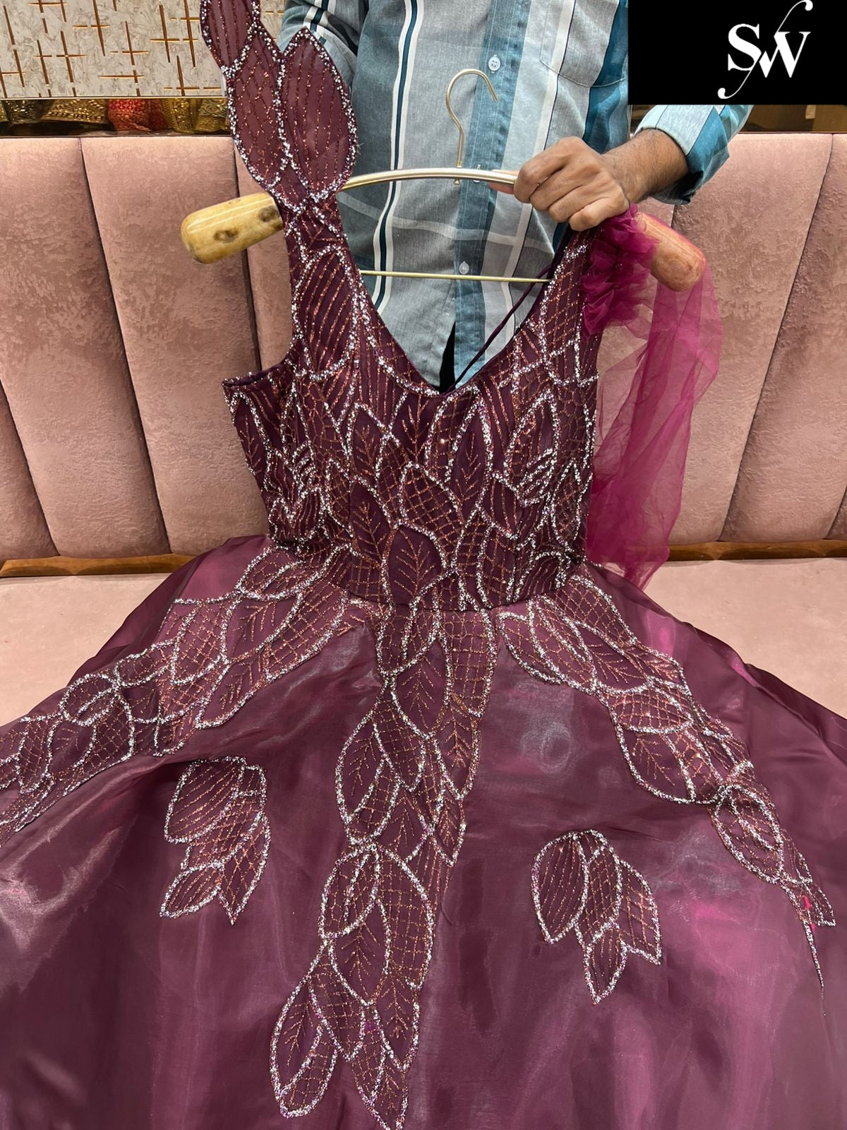 Embellished Sky blue gown