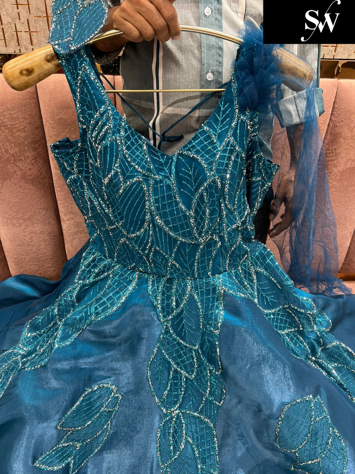 Embellished Sky blue gown