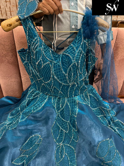 Embellished Sky blue gown