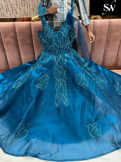 Embellished Sky blue gown