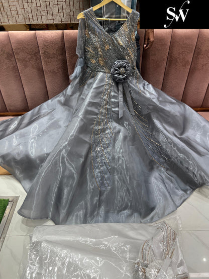 Glamorous Grey Golden gown