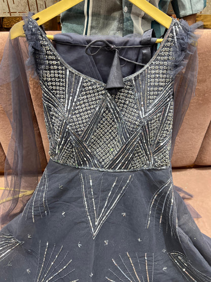 Stunning Grey Black Sequins work gown