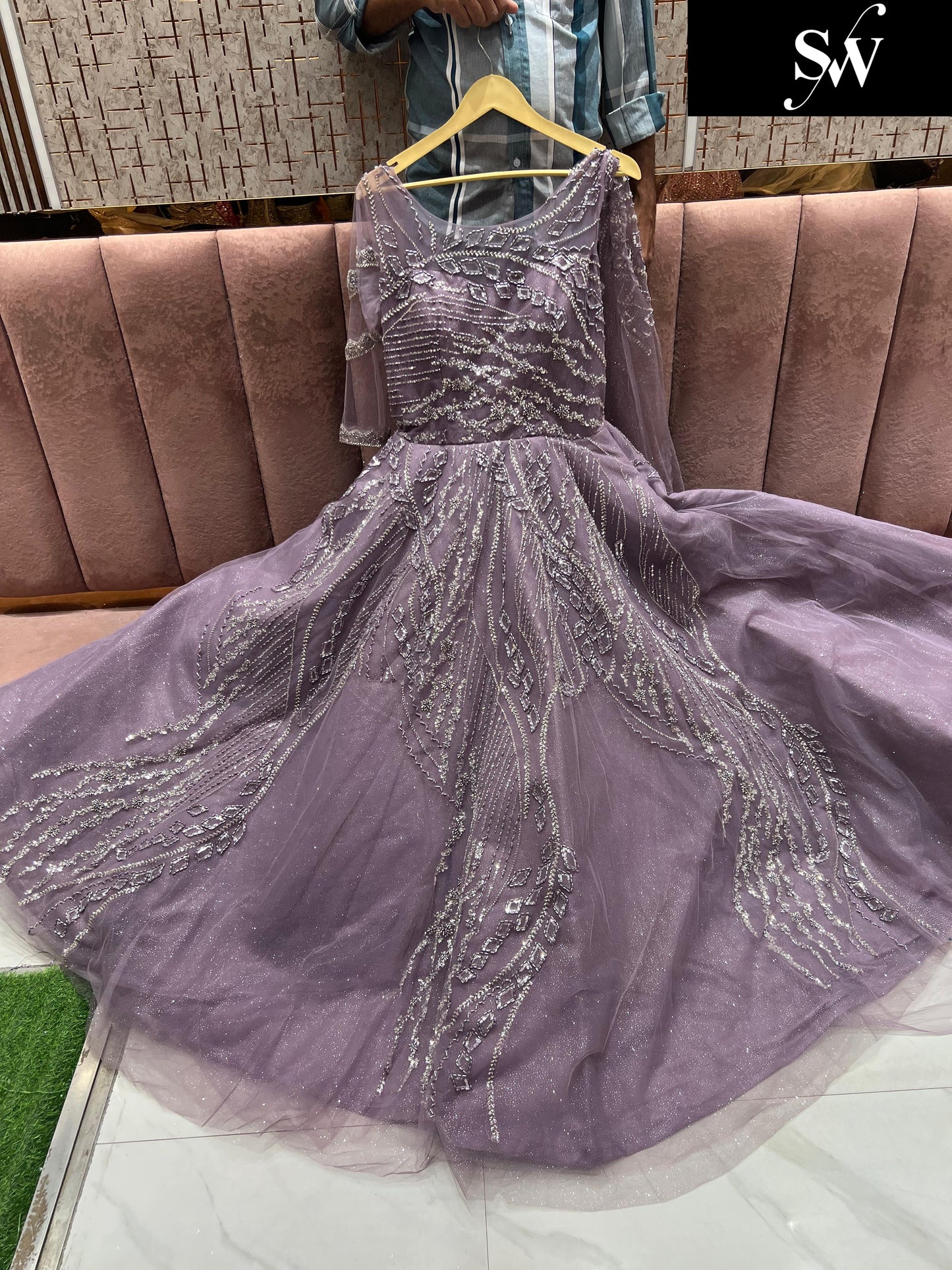 Delighted purple Sequins gown
