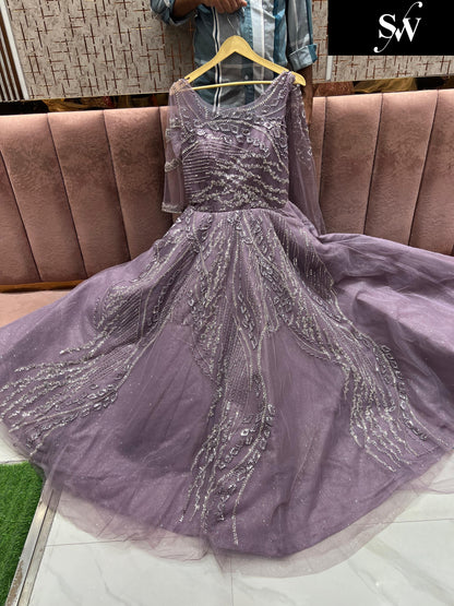 Delighted purple Sequins gown