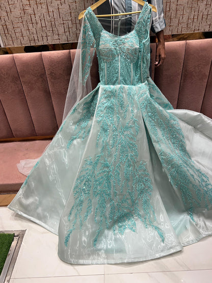 Awesome Sea green gown