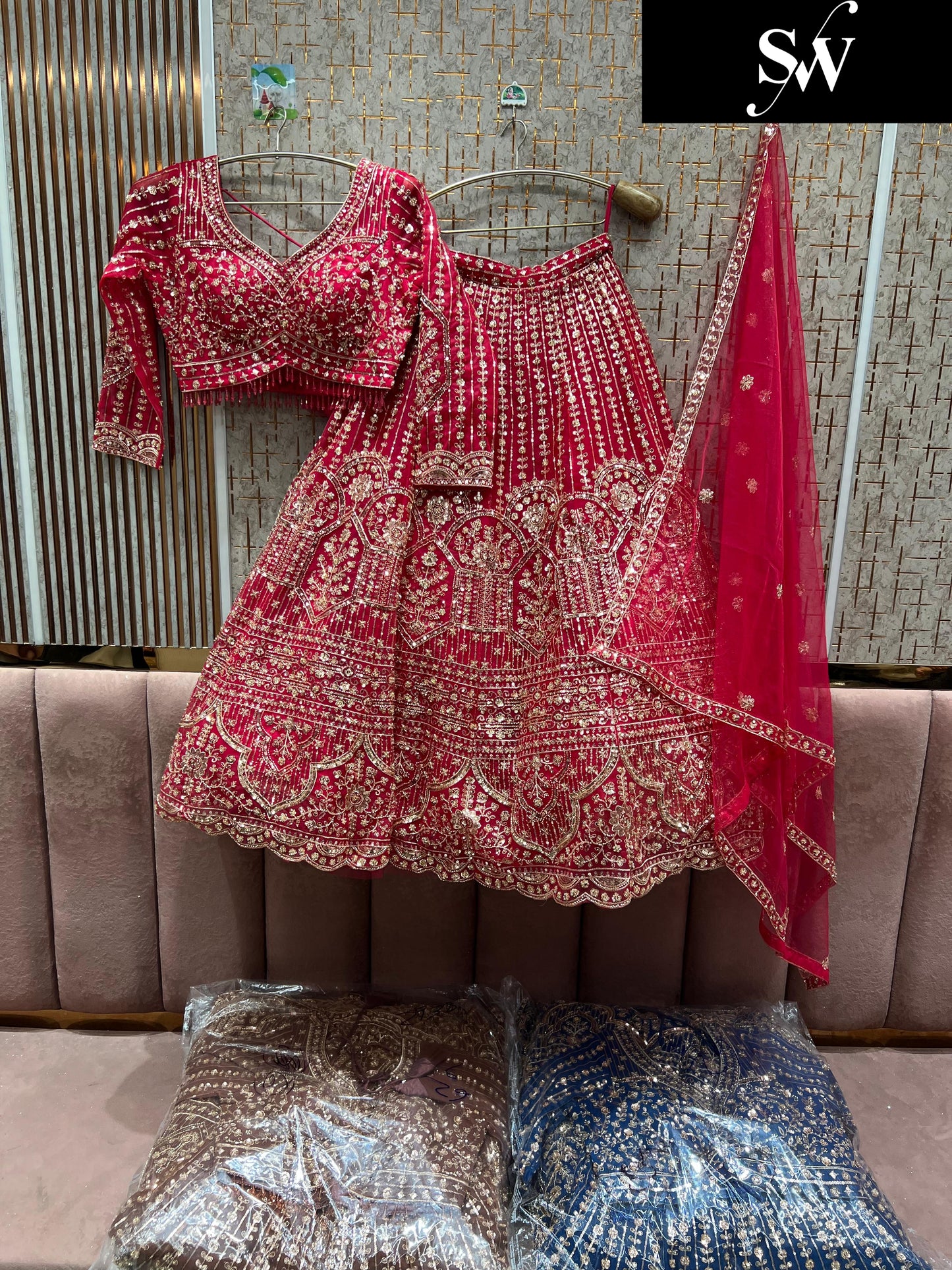 Fabulous Hot pink Crop top Lehenga