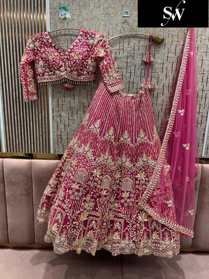 Designer Red crop top Lehenga Happy Customer