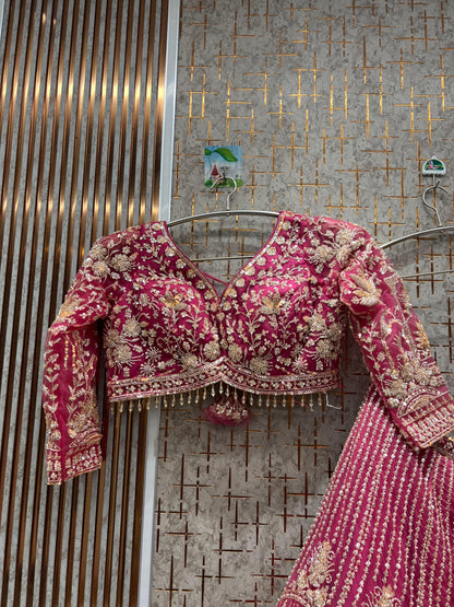 Designer Red crop top Lehenga Happy Customer