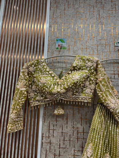 Designer Red crop top Lehenga Happy Customer