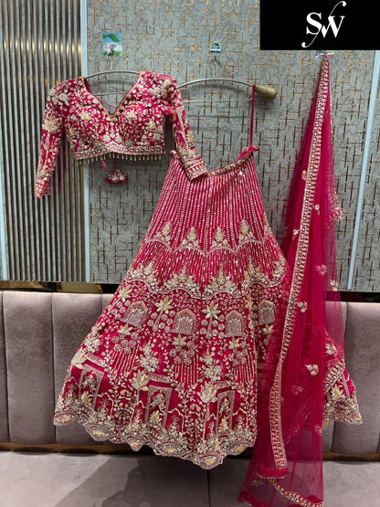 Designer Red crop top Lehenga Happy Customer