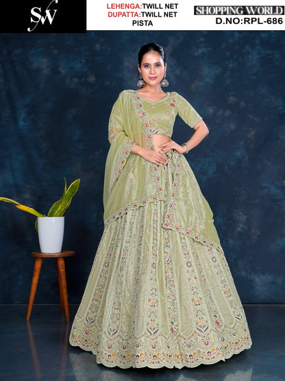 Lovely Lavender Twill Net Lehenga