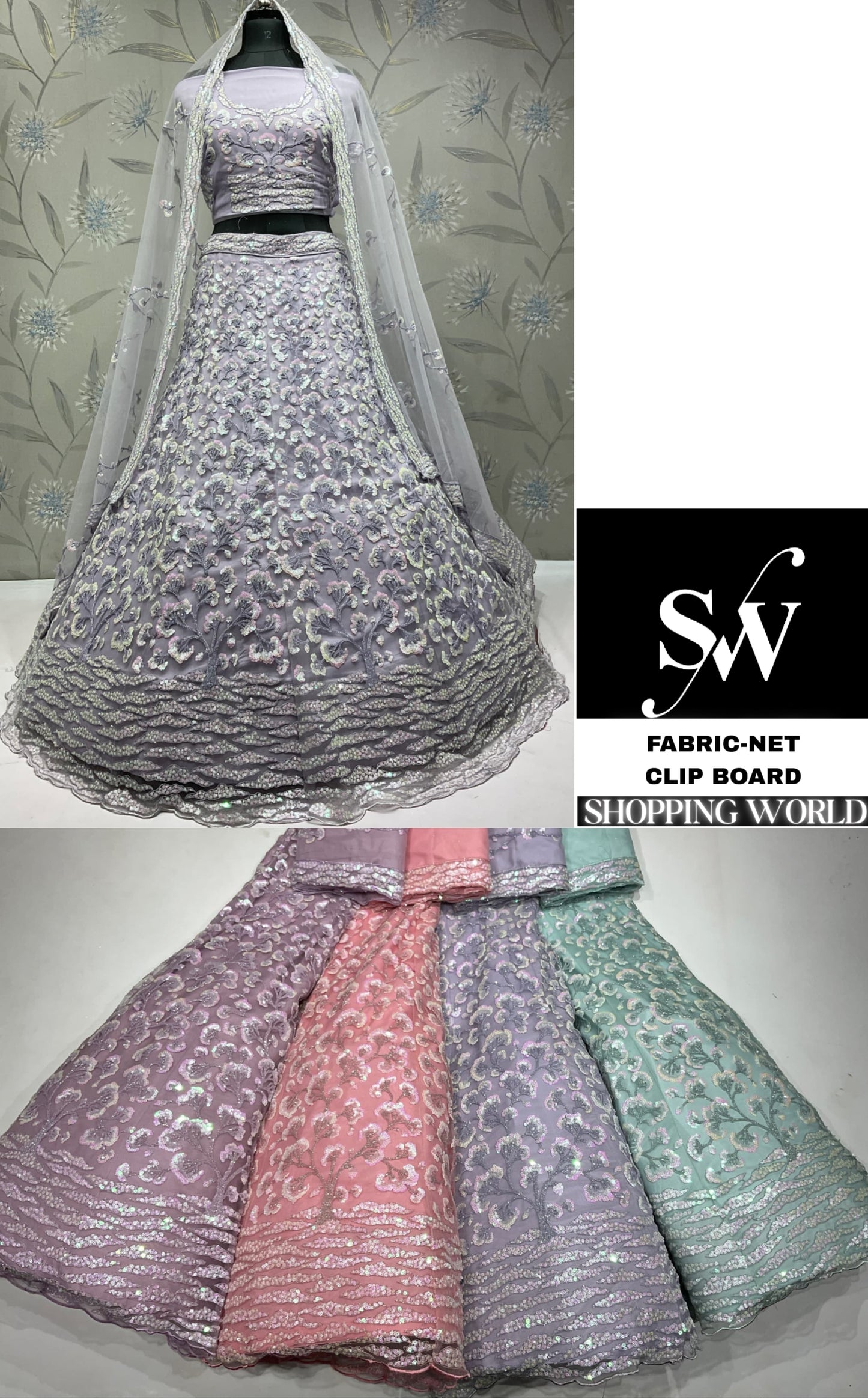 Fantastic Lavender Net Lehenga