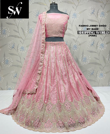 Pretty Peach Coffee jimmy Choo Lehenga