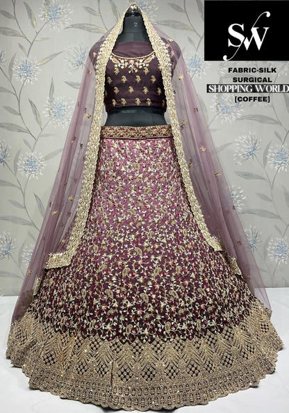 Astonishing coffee Silk Lehenga