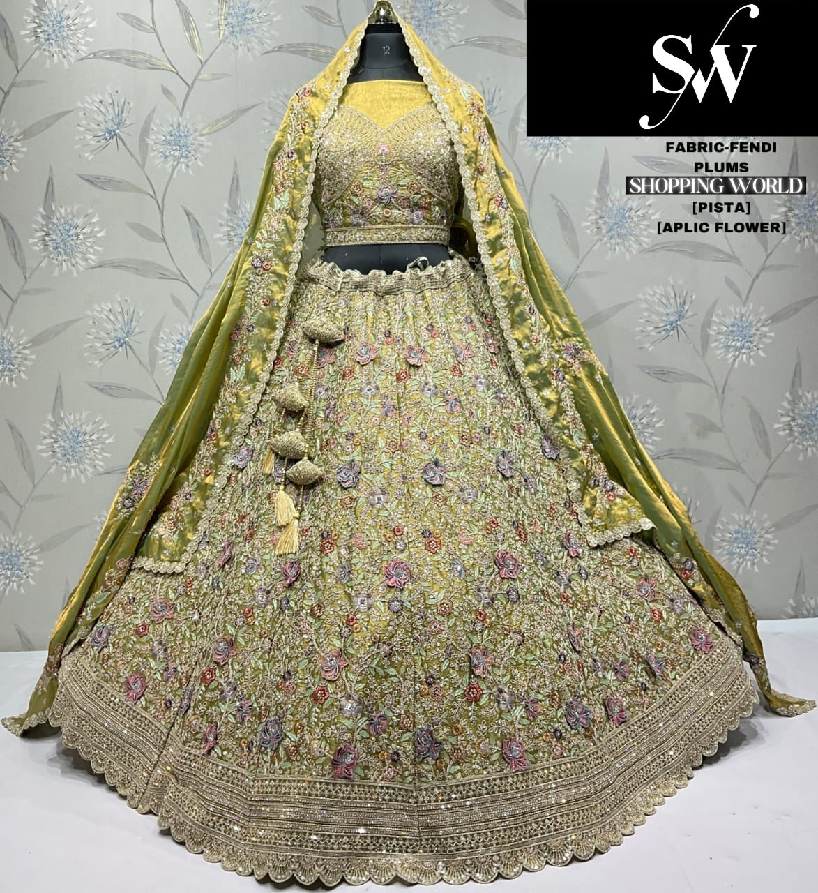 Glamorous Sky green Fendi Lehenga