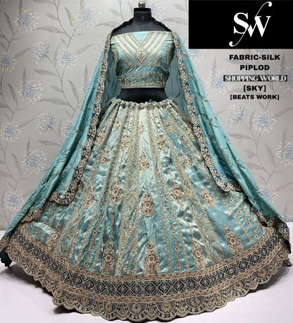 Charming Lavender purple Silk Lehenga